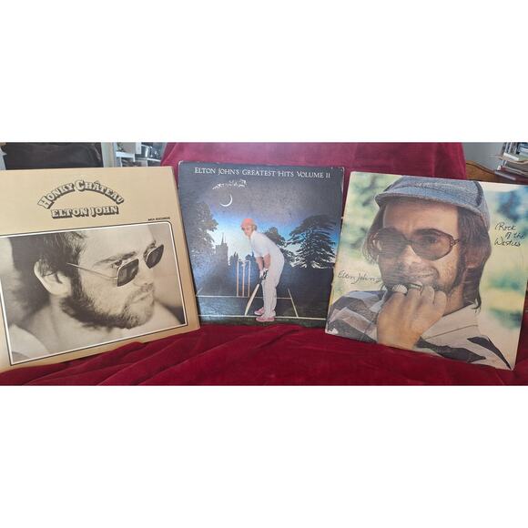 3) Elton John Vinyl Albums- Rock of the Westies- Greatest Hits II- Honky Chateau - Picture 1 of 13